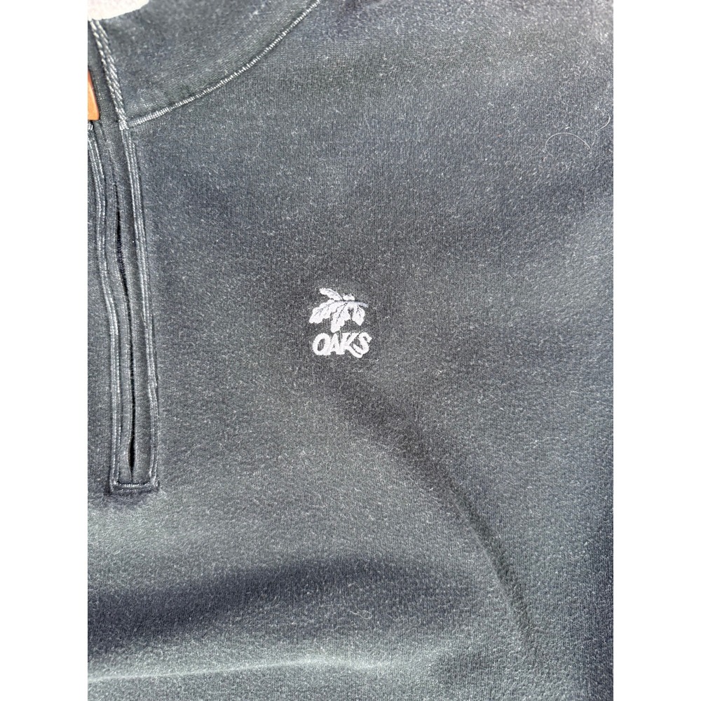 Peter Millar Mens XL Quarter Zip Vest Black Cotton Oaks Golf Pullover - Picture 3 of 7